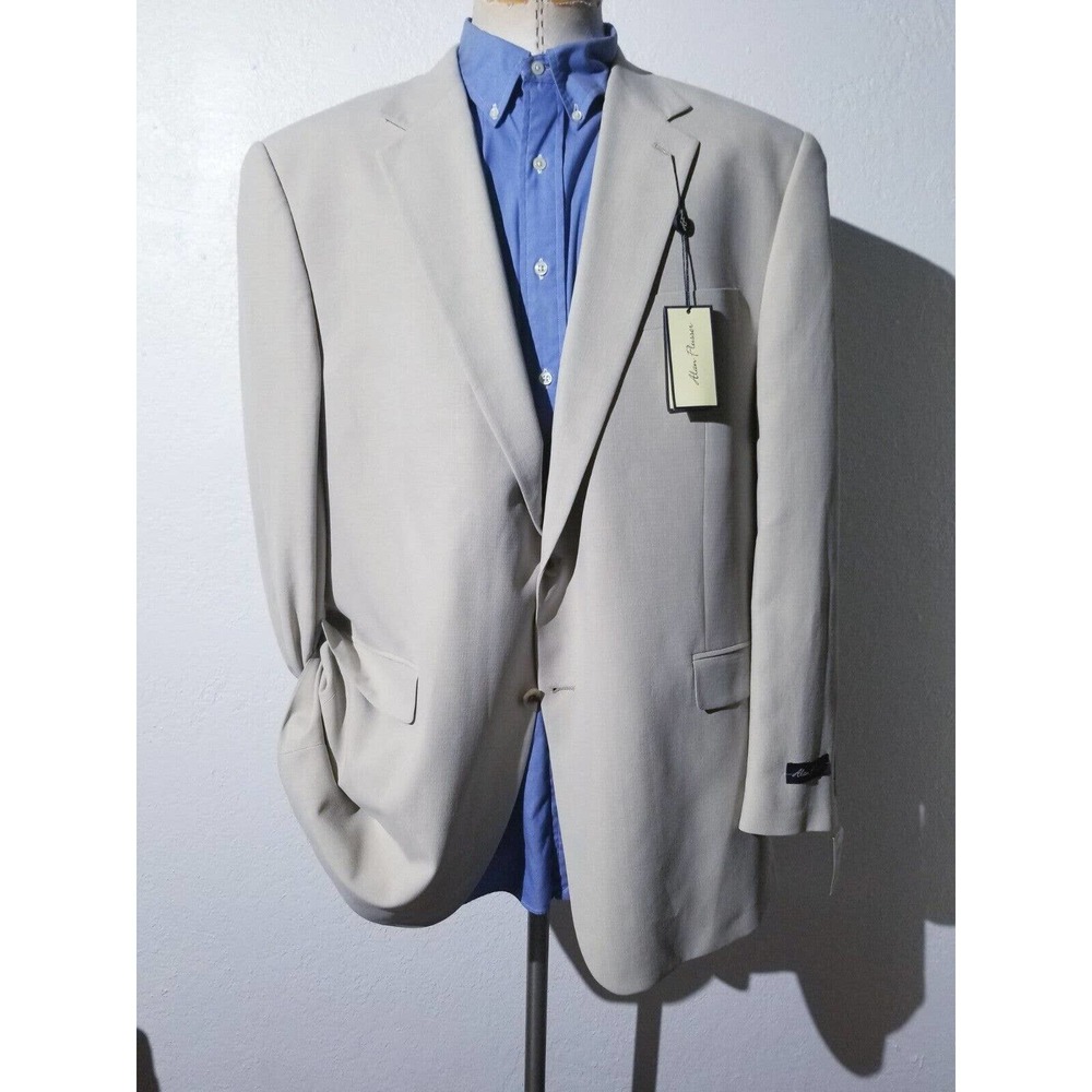 Nwt Alan Flusser 48L Brown/ivory 100% Brushed SILK Blazer Jacket Sport Coat